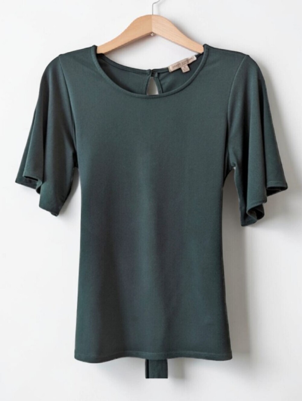 Green Envelope Los Angeles Women's Green 1/2 Bell Sleeve Tie Back Top XS